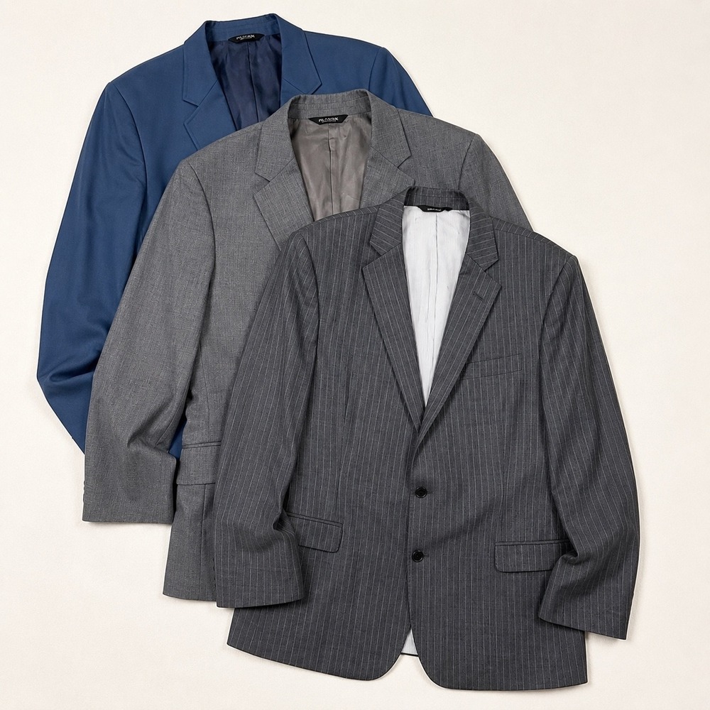 Lot of 3 Brooks Brothers Jos A Bank Men's Wool 44R Blazer Sport Coat Bundle